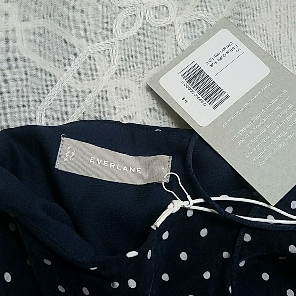 NEW EVERLANE POLKA DOT BLOUSE SIZE 0 - Picture 7 of 8